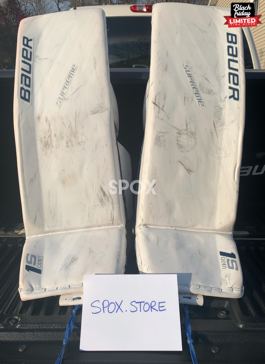 Bauer Supreme 1S Goalie Pads – Senior Large (35+1) | Game-Ready White