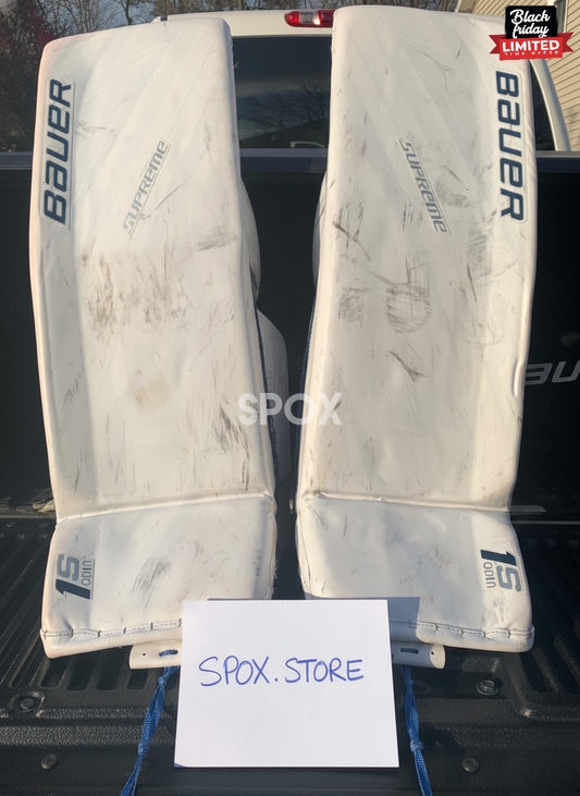 Bauer Supreme 1S Goalie Pads – Senior Large (35+1) | Game-Ready White