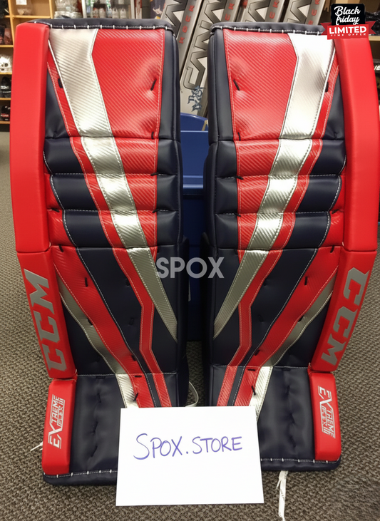 NEW CCM Extreme Flex III CUSTOM Goalie Set – Senior 35”+1 | Navy/Red/Silver