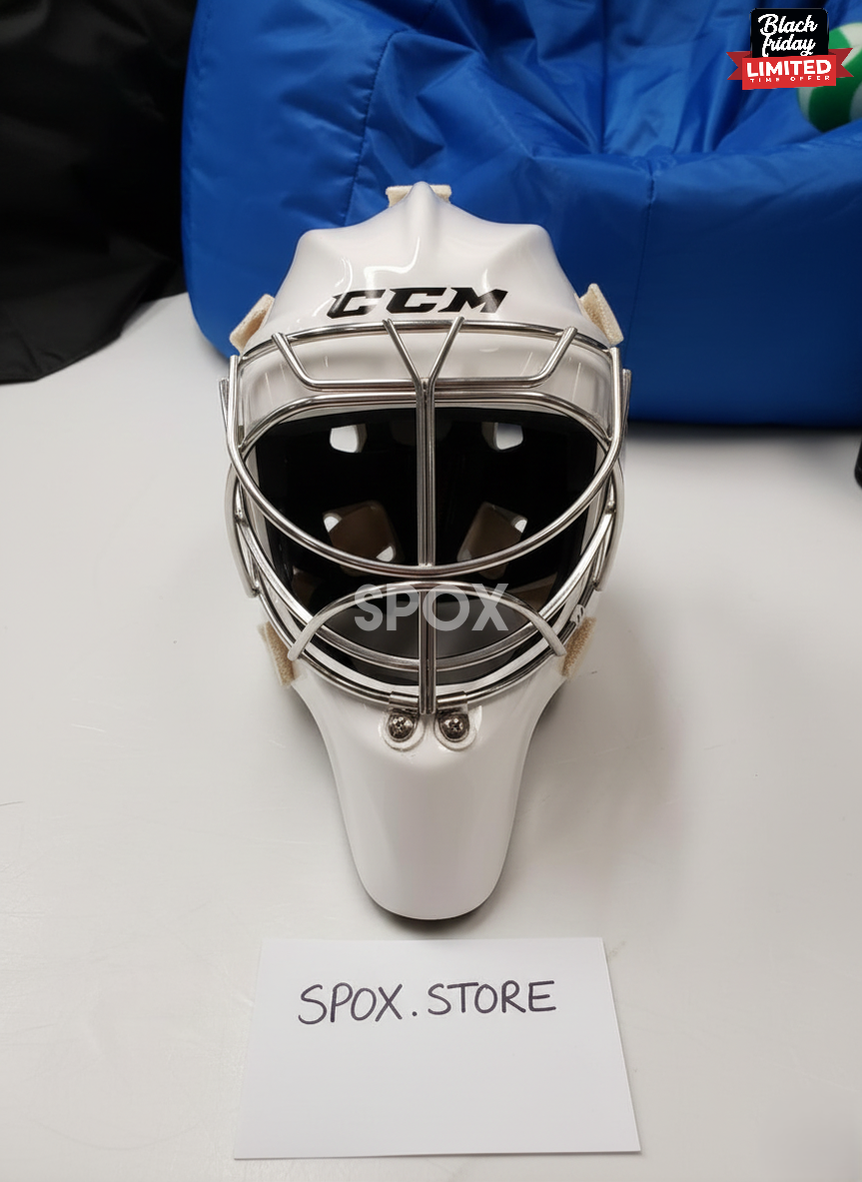 NEW CCM GF Pro Senior Goalie Mask – White | Elite Protection for Serious Goalies