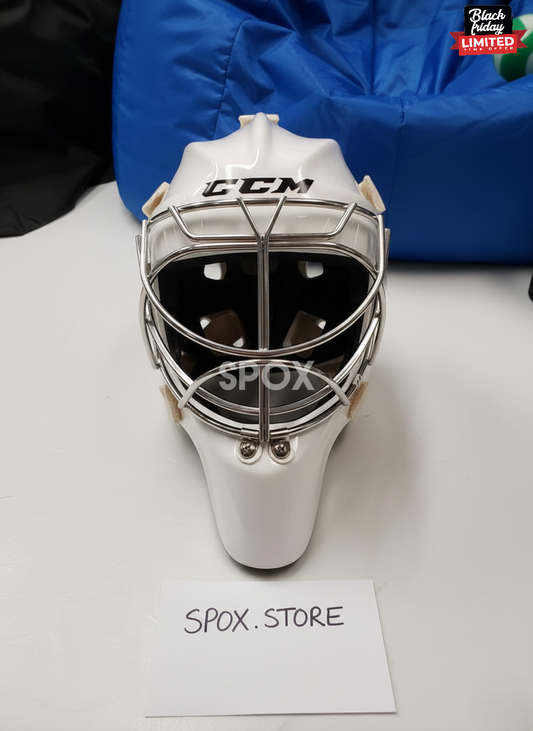 NEW CCM GF Pro Senior Goalie Mask – White | Elite Protection for Serious Goalies