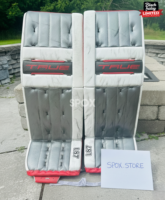 True L87 Senior Goalie Leg Pads – 33" +1 | Red | Custom Performance