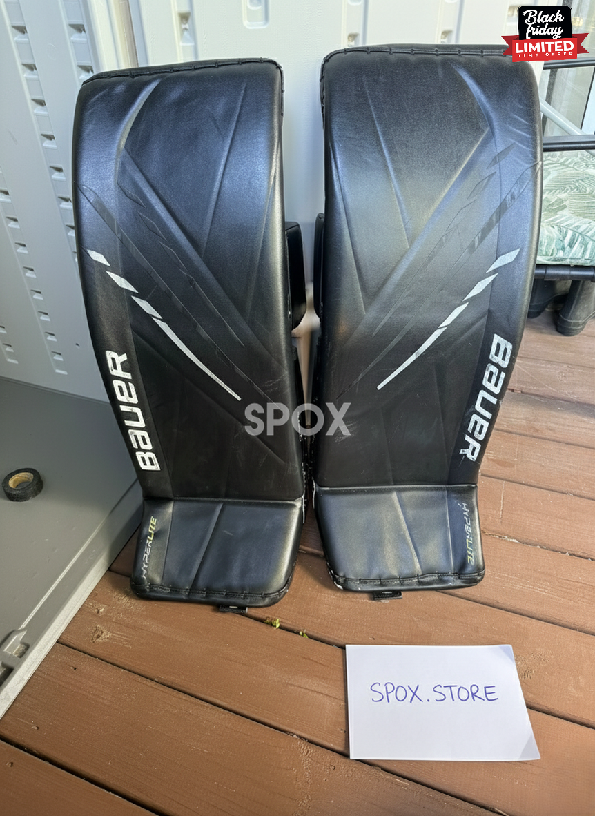 Bauer Hyperlite Senior Goalie Leg Pads – Small | Black