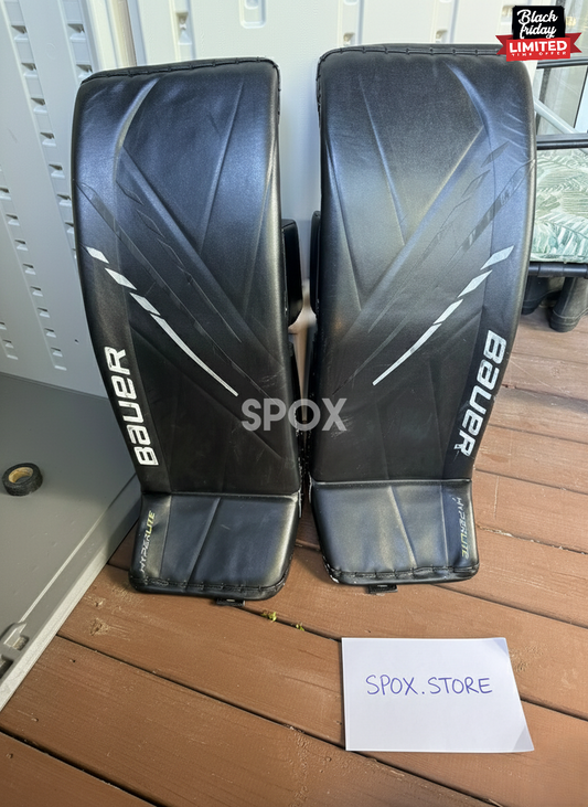 Bauer Hyperlite Senior Goalie Leg Pads – Small | Black