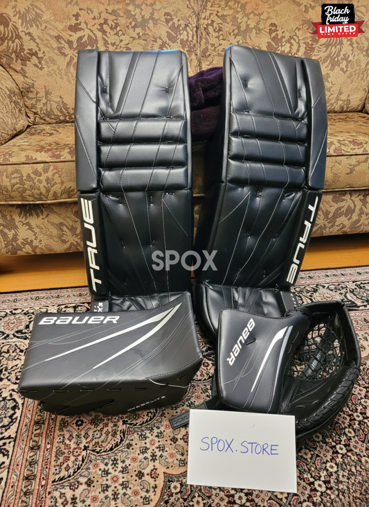 Used 33" True Catalyst 9X3 &amp; Bauer Hyperlite2 Goalie Full Set – Senior Regular Hand | Black