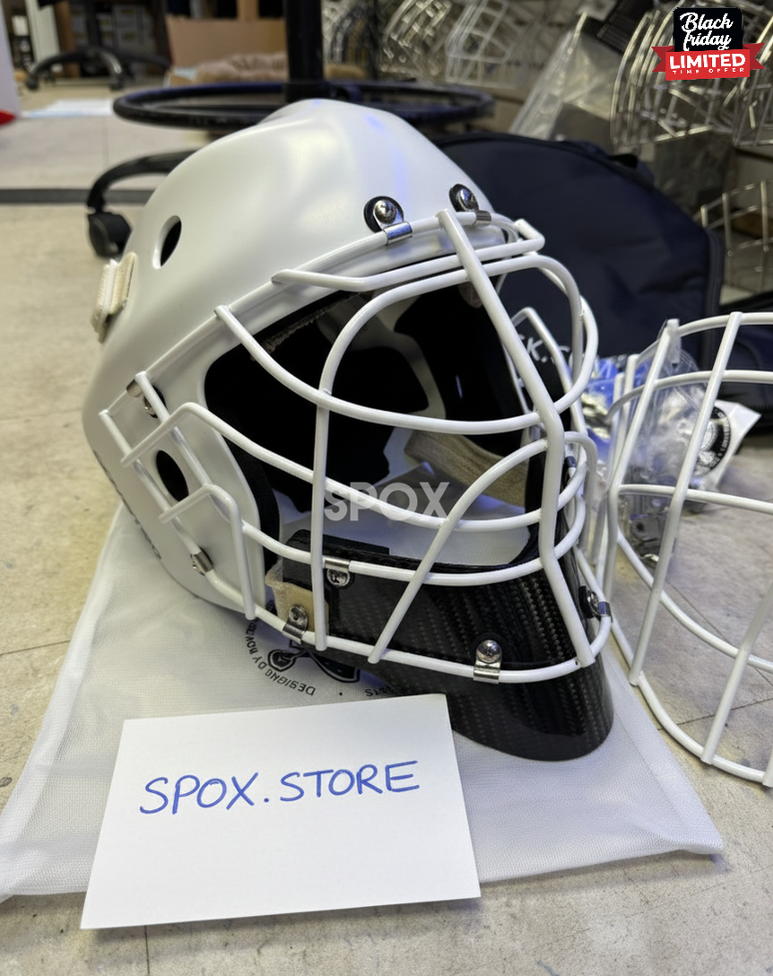 Coveted 2 Piece Goalie Mask Combo 🏒🥅 – Extra Cage, Bag & Hardware Kit Included!