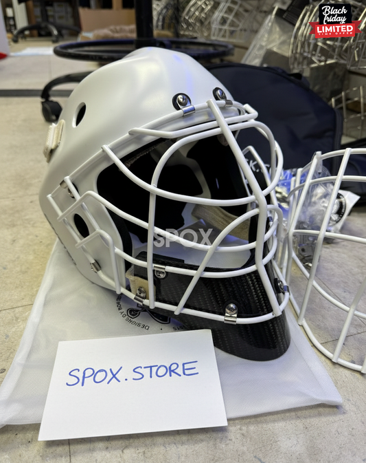 Coveted 2 Piece Goalie Mask Combo 🏒🥅 – Extra Cage, Bag & Hardware Kit Included!