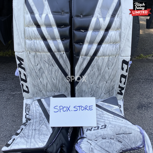 CCM Extreme Flex 4 Pro Stock Goalie Full Set – 33+2” | Canadian-Made | Senior | Regular Hand | White