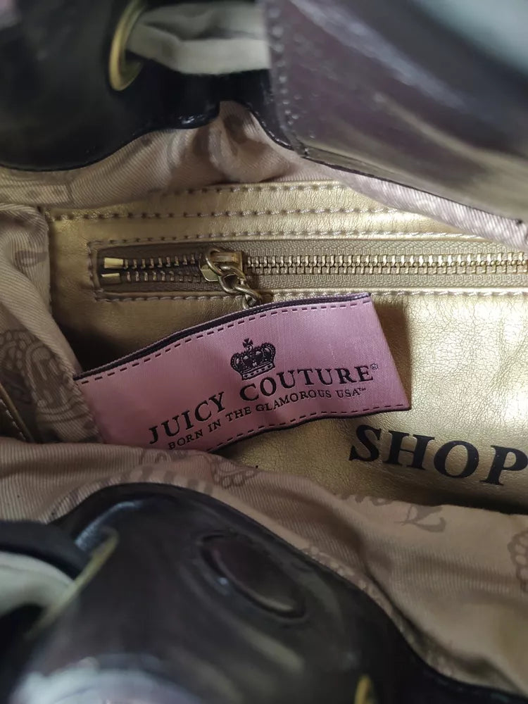 Vintage Juicy Couture Purse Shoulder Bag Velour Tan Brown Y2K🌲🍀