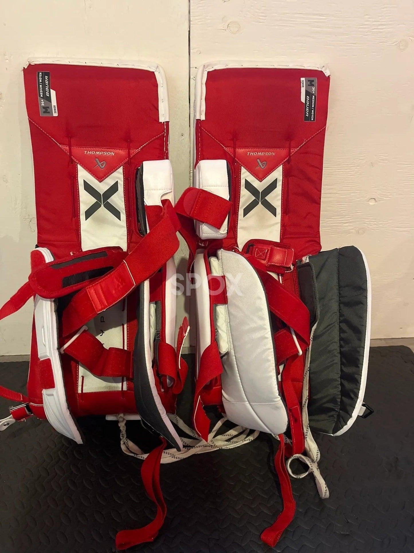 Medium Bauer Pro Stock Hyperlite 2 Goalie Leg Pads – Used (Excellent Condition)