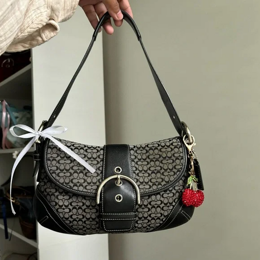 Vintage Coach Soho Flap Black and Grey🥬🎄