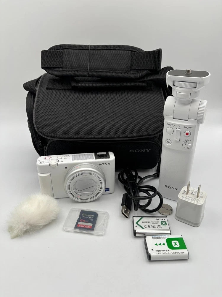 🎥 ULTIMATE VLOG SET // White Sony ZV-1 + Wireless Grip [Boxed & MINT] 💎
