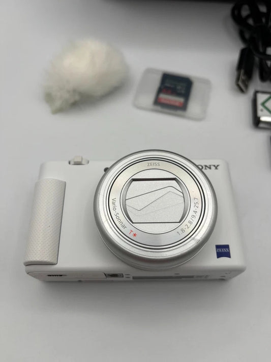 🎥 ULTIMATE VLOG SET // White Sony ZV-1 + Wireless Grip [Boxed & MINT] 💎